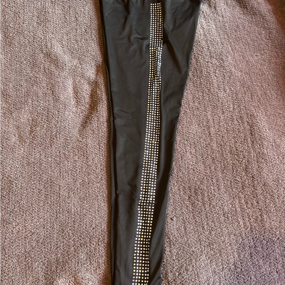 Black Leggings with Silver Studs